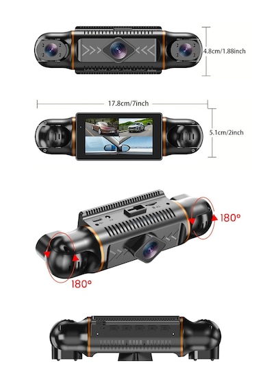 Mb-5900 Yeni Premium 4 Kameralı Full Hd 1080 P Geniş Açı Araç Kayıt Kamerası