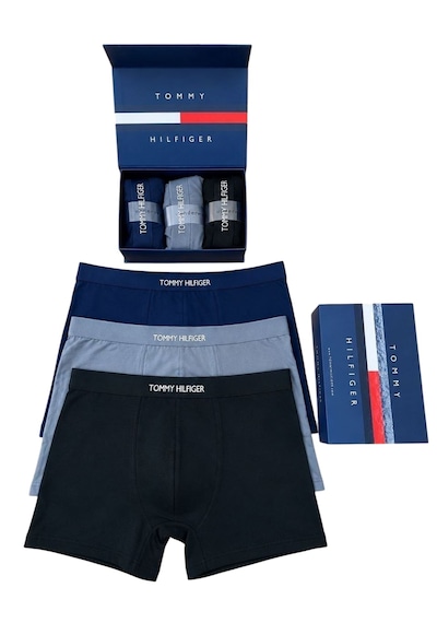 Tommy Hilfiger Erkek 3"lü Boxer Set Siyah - Gri - Lacivert