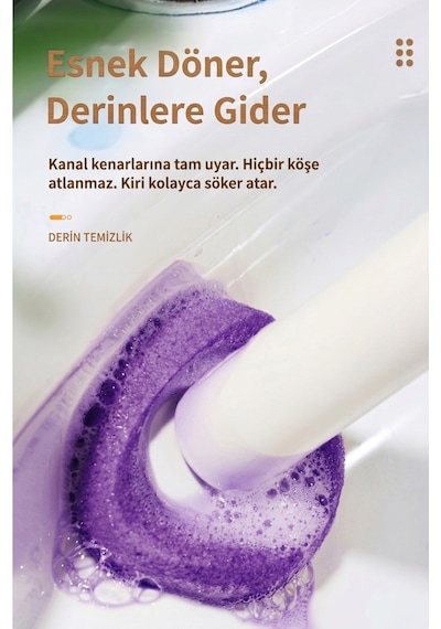 8 Adet 1 Paket Lavanta Premium Deterjanlı Tek Kullanımlık Tuvalet Temizleme Süngeri Duvara Mon