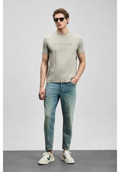 Lufian Oscar Modern Grafik Erkek T-shirt 111020280 Bej