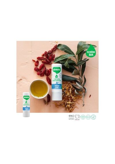 Siveno %100 Doğal Dudak Koruyucu Yoğun Etki Bitkisel Lip Balm Krem Nemlendirici Parlatıcı Onarıcı 6 G