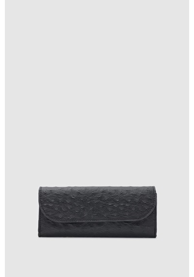 Shule Bags Sien Dokulu Kadın Cüzdan Siyah