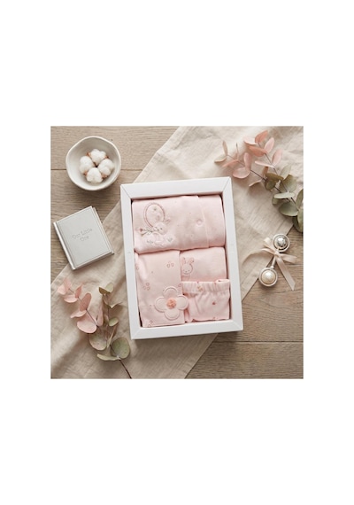 Altıntaş Baby Caramell Özel Kutusunda Love Bunny Tulumlu 4'lü Set Zk2525 Pembe Pembe