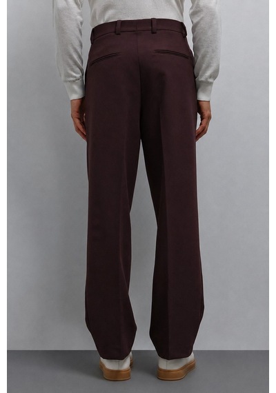 Antioch Relax Fit Baggy Pilili Erkek Pantolon Bordo