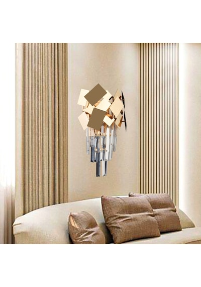 Roshan Modern Gold Tasarım Salon Koridor Ledli Salon Aplik Sarı
