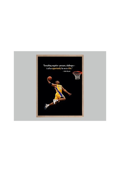 Poster Kobe Bryant Ahşap Çerçeveli Basketbol Tablo Çok Renkli - 869082805 Çok Renkli