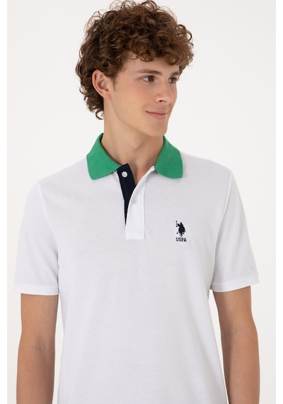 U.S. Polo Assn. Erkek Regular Fit Polo Yaka Beyaz Tişört 50306809-VR013