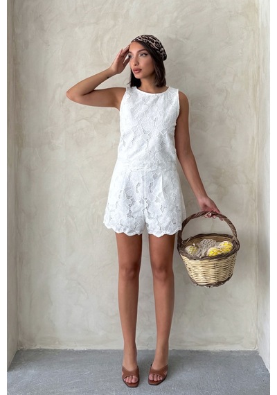 Verymoda Dantel Şort D2919 Krem