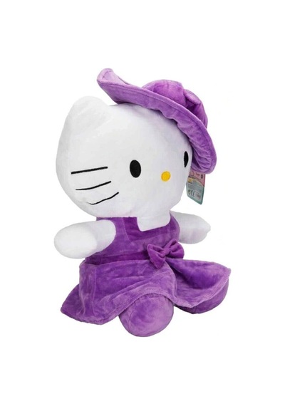 2089 Sun-jhn-sk-peluş H Kıtty Elbiseli Şapkalı 36 Cm Hkty Mor
