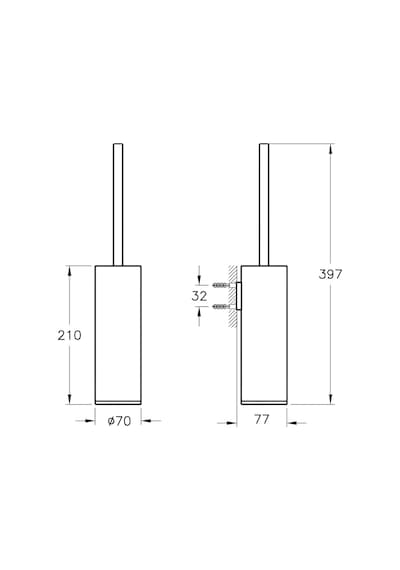 VitrA Origin A4489434 Tuvalet Fırçalığı Duvardan Fırçalı Nikel