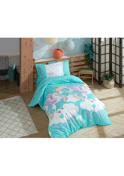 Tek Kişilik Poplin Nev Takımı Magical Aqua Çok Renkli