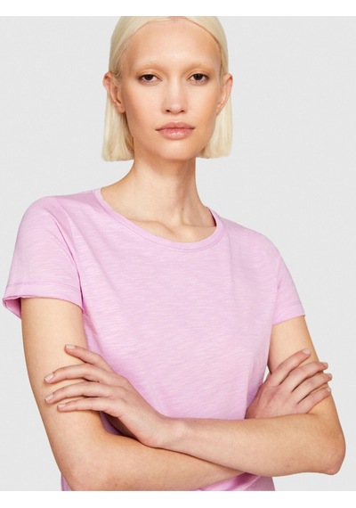 Sisley Pamuk Modal Karışımlı Bisiklet Yaka T-shirt Kadın Sarı T-shirt - 324p3tnhl103l