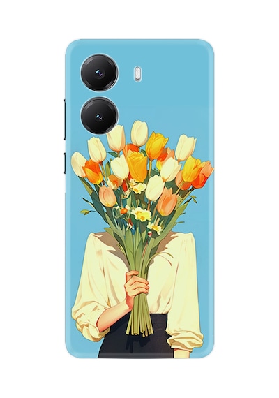 Xiaomi Poco X7 Pro Kılıf Limited Resimli Lale Buketiyle Kapatan Kadın 225