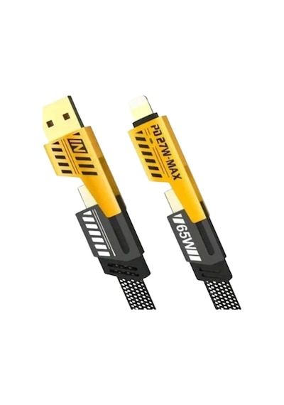 65w 4'ü 1 Arada Çoklu Şarj Kablosu - Usb-c, Usb-a, Lightning, Veri Ve Şarj Desteği Yeni Nesil