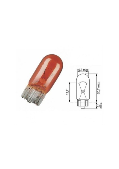 İKİ ADET NARVA WY5W 12V. T10 5W DİPSİZ SARI AMPUL 17169