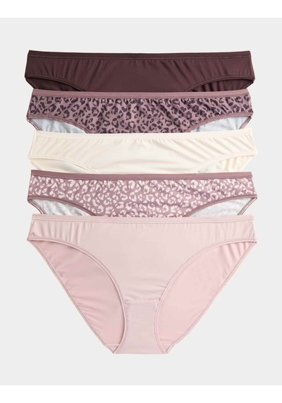 Marks & Spencer 5'li Dikişsiz Bikini Külot Seti T61004106 Kahverengi