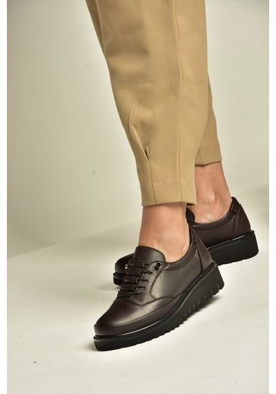 Fox Shoes Z555250803 Kahverengi Hakiki Deri Günlük Kadın Ayakkabı