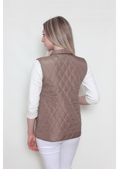 CottonCool Kadın Kapitone Yelek Bej