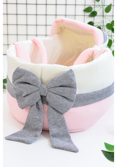 Kız Bebek Süslü Puset Kundak Battaniye Bebek Çanta Anakucağı Seti Stl6958 Pembe