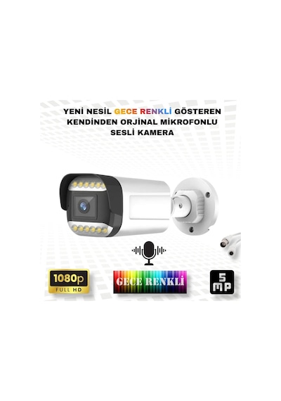 Gece Renkli Sesli FullHD 5Mp Lensli 12 Warm Ledli Güvenlik Kamerası 312WS Gece Renkli Sesli FullHD 5Mp Lensli 12 Warm Ledli Güvenlik Kamerası 312WS