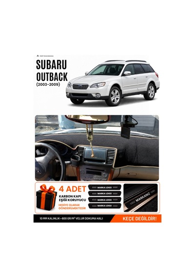 Subaru Outback 2003-2009 Uyumlu Torpido Koruma, Torpido Örtüsü, Torpido Kılıfı - Siyah Bej