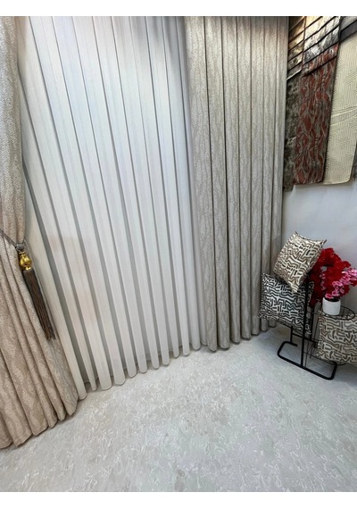 Nivemeshome Assos Jakar 507v2 Bej 1/3 Pileli Fon Perde Apm