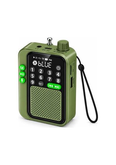 Lexroo C9 Bluetooth Şarjlı Radyo Usb & Tf Kart Okuyucu Deprem Çantasına Uygun Fm Radyo, Haki