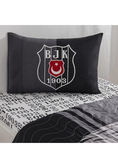 Taç Lisanslı Kapitoneli -beşiktaş Taraftar-tek Kişilik Nev.takımı Siyah - Beyaz