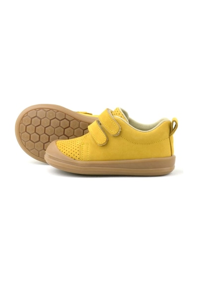 Rakerplus Hakiki Deri Sarı Cırtlı Anatomik Bebek Spor Ayakkabı Sneaker Sarı