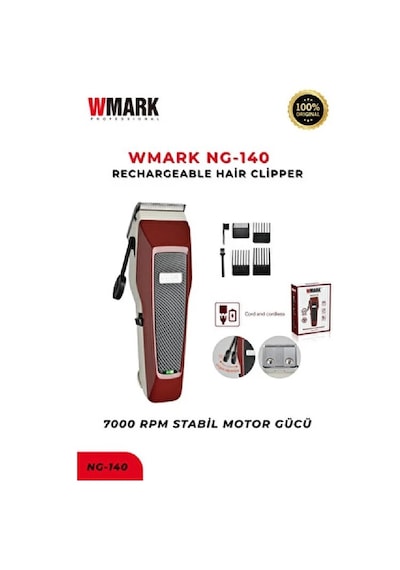 Wmark Bordo Renkli Wmark Ng-140 Kablosuz Tıraş Makınesi 7000 Rpm Stabıl Motor Gücü İle Etkili Kullanım 120 Dak Wmark Bordo Renkli Wmark Ng-140 Kablosuz Tıraş Makınesi 7000 Rpm Stabıl Motor Gücü İle Etkili Kullanım 120 Dak