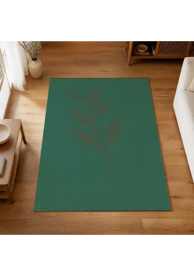 Kartela Halı Evo Halı Jüt Taban Dokuma Halı Yeşil - 120 X 180 Cm