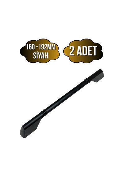 Saroz Düz Siyah Metal Dolap Kulpu Mobilya Ve Mutfak Dolap Kulpu Siyah 160-192mm 2 Adet Siyah