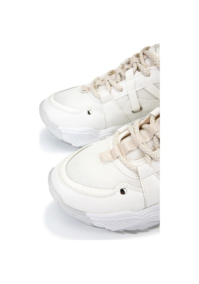 Tamer Tanca Kadın Suni Deri Beyaz Sneakers & Spor Ayakkabı 936 65160 Bn Ayk Sk23/24 Beyaz/bej