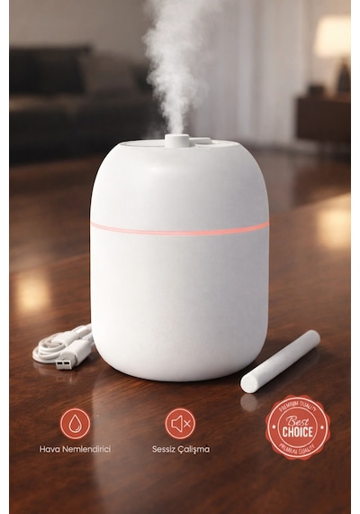 Sessiz Ultrasonik Hava Nemlendirici 220ml Buhar Makinesi Gece Lambalı Usb Ofis Ev Tipi Çiçeksi