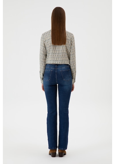U.S. Polo Assn. Kadın Koyu Mavi Slim Flare Jean Pantolon 50308102-DN0023
