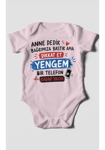 Morivokids Anneye Özel Kısa Kollu Bebek Body %100 Pamuk Zbn238-kk Bebe Pembe