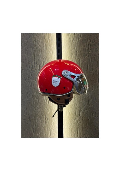 Retro Açık Kask Kırmızı Kırmızı