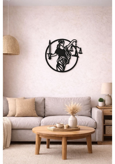 Arliadesign Ahşap Adalet Terazisi Tablo Dekoratif Ev / Ofis / Tablo Modern Avukat Hediye Tablosu Duvar Süsü