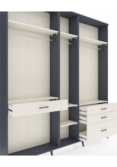 Arges Dolap 7 Raflı 4 Çekmeceli 3 Askılı 220x30x243 Antrasit-aytaşı/aytaşı Aytası/aytası Arges Dolap 7 Raflı 4 Çekmeceli 3 Askılı 220x30x243 Antrasit-aytaşı/aytaşı Aytası/aytası