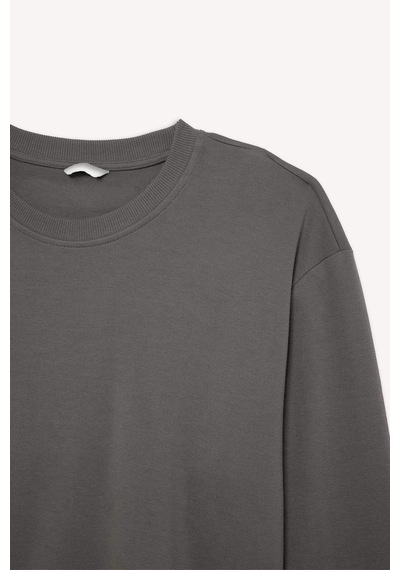 Defacto Boxy Fıt Bisiklet Yaka Pike Sweatshirt H1001ax26spgr206 Gri-gr206