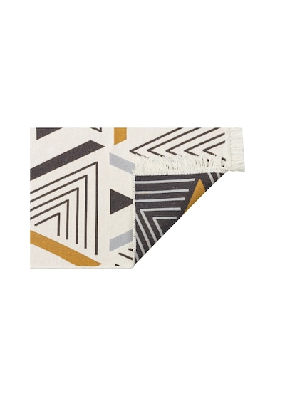 Arya Ar 18 Yellow Grey %100 Geri Dönüşümlü Pamuktan Çift Taraflı Yıkanabilir Modern Dekoratif Kilim