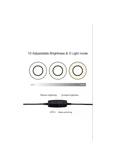 Led Tripod Işıklı Telefon Tutucu Makyaj Işığı Ring Light 9 Cm Çap