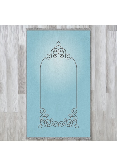 Evaşk Namazlık Dokuma Halı Kaymaz Muslumana Seccade80 x 130 MAVİ EVAŞK413C80