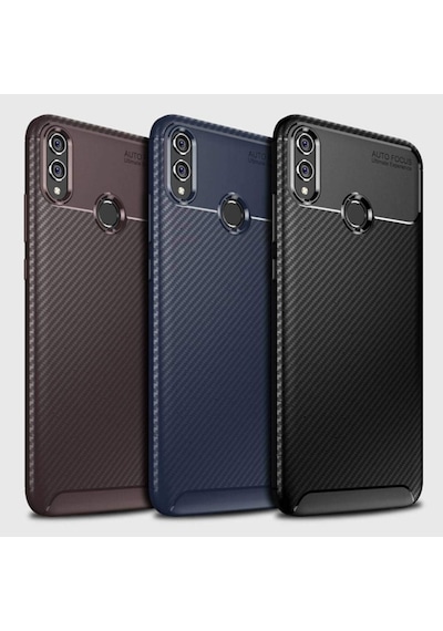 Huawei Honor 8X Kilif Karbon Tasarim Negro Silikon Kapak 405786540