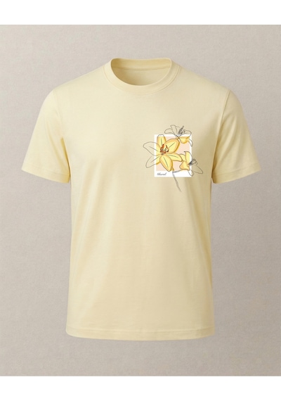 Bahar Çiçekleri Baskılı T-shirt Sarı