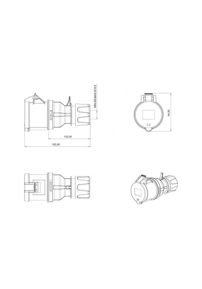 Bemis 3x32 A Cee Norm Uzatma Prizi Bc1-3403-2312