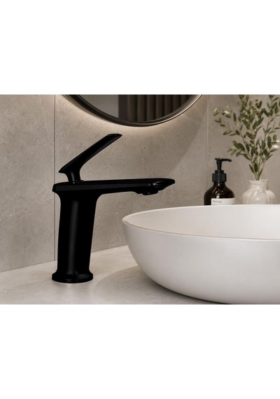 Forma Kısa Lavabo Bataryası Mat Sıyah Mat Siyah