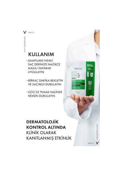 Dercos Normal/yağlı Saçlar İçin Kepek Karşıtı Saç Bakım Şampuanı Yeniden Dolum Paketi 390 Ml Normal
