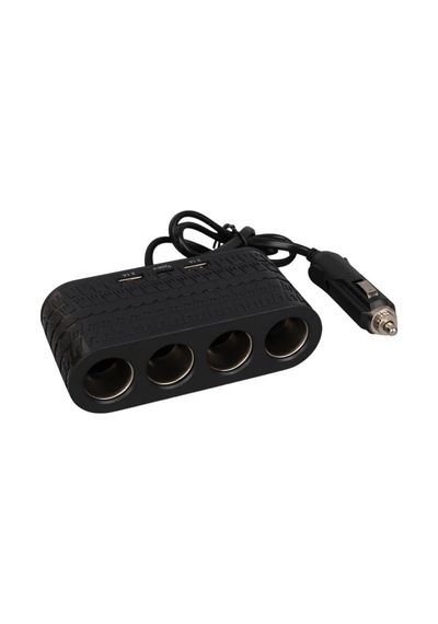 12-24v Çift Usb - Type-c 120w 80cm Kablolu 4'lü Araç Çakmak Çoklayıcı Şarj Cihazı Car Charger