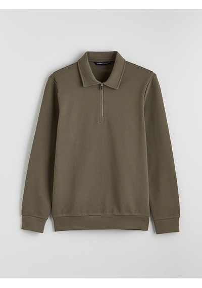 Lcwaıkıkı Classic Yeşil Polo Yaka Erkek Sweatshirt